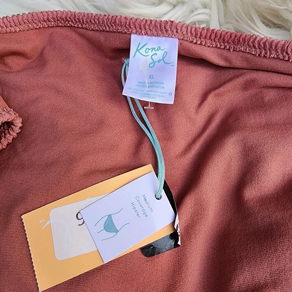 Kona Sol Mauve textured bikini XL NWT - Picture 9 of 12